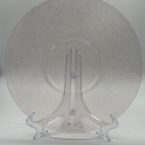 Vintage Pink Dogwood Depression Glass Platter 11.75' in diameter